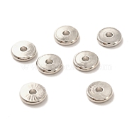 Brass Spacer Beads, Long-Lasting Plated, Flat Round/Disc, Heishi Beads, Real Platinum Plated, 8x1.5mm, Hole: 2mm(KK-P203-04P)