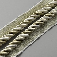 Polyester Twisted Lip Cord Trim, Twisted Trim Cord Rope Ribbon for Home Decoration, Upholstery, DIY Handmade Crafts, Dark Khaki, 7/8 inch(21mm), about 13.67 Yards(12.5m)/Roll(OCOR-WH0071-044B-01)