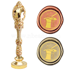 CRASPIRE Brass Wax Seal Stamp, with Alloy Handles, for DIY Scrapbooking, Other Pattern, Stamp: 25x14mm, Handle: 91.5x22.5x13.5mm(AJEW-CP0003-210-A)