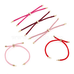 5Pcs 5 Colors Polyester Cord Bracelet Making, Slider Bracelet, Fit for Connector Charms, Golden, Mixed Color, 9-1/2 inch(24cm), Hole: 2.5mm, 1pc/color(MAK-TA0001-40)