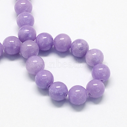 Natural Dyed Yellow Jade Gemstone Bead Strands, Round, Medium Purple, 8mm, Hole: 1mm, about 50pcs/strand, 15.7 inch(G-R271-8mm-YXS24)