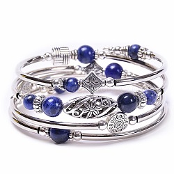 Bohemian Multi-Layered Natural Lapis Lazuli Wrap Bracelet Women's Jewelry, show in picture(MV3343-6)