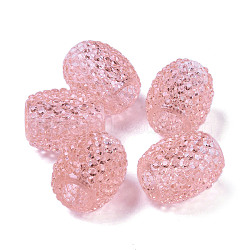 Transparent Resin European Jelly Colored Beads, Large Hole Barrel Beads, Bucket Shaped, Pearl Pink, 15x12.5mm, Hole: 5mm(RESI-B025-01A-07)