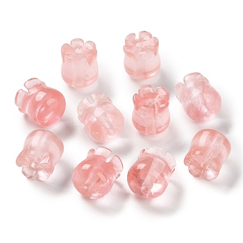 Cherry Quartz Glass Beads, Lily of The Valley, 10x9.5mm, Hole: 1.2mm