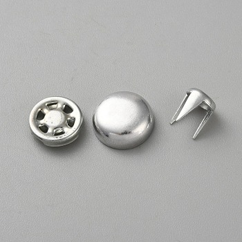 Iron Cap Top Buttons, for Hat Making Accessories, Platinum, 11.5x3mm, Hole: 2.5mm