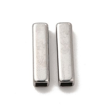Non-Tarnish 304 Stainless Steel Beads, Rectangle, Stainless Steel Color, 15x4x4mm, Hole: 2.8x2.8mm