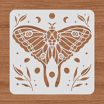 Large Plastic Reusable Drawing Painting Stencils Templates, for Painting on Scrapbook Fabric Tiles Floor Furniture Wood, Square, Butterfly Farm, 300x300mm