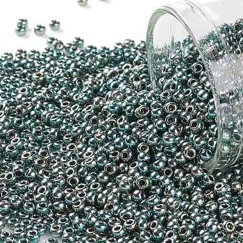 TOHO Round Seed Beads, Japanese Seed Beads, (512) Galvanized Blue Haze, 11/0, 2.2mm, Hole: 0.8mm, about 1103pcs/10g