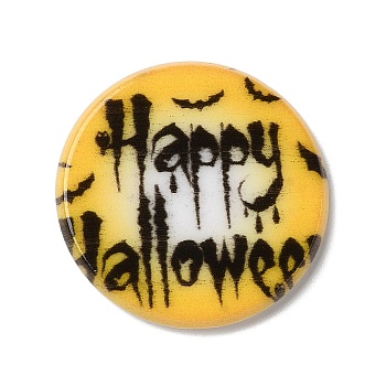 Halloween Series Acrylic Cbabochons, Black, Word, 25x3mm