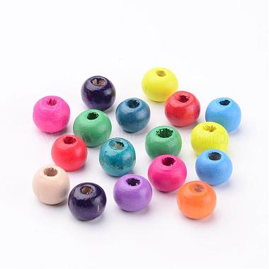 Dyed Lead Free Round Natural Wood Beads(X-TB102Y)-2