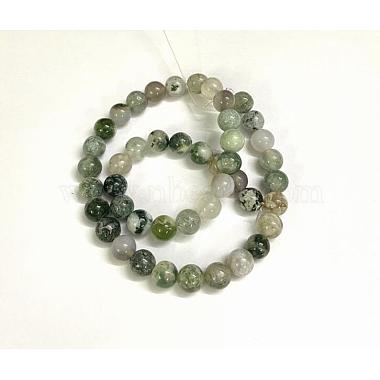 Natural Tree Agate Round Gemstone Beads Strands(G-R255-8mm)-2