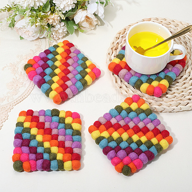 Round Wool Felt Ball Coasters(AJEW-WH20020-151B)-3
