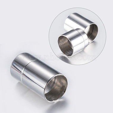 Tarnish Resistant 304 Stainless Steel Magnetic Clasps with Glue-in Ends(STAS-F132-55P-10mm)-2