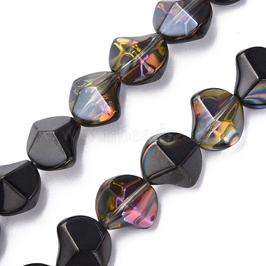Black Twist Glass Beads