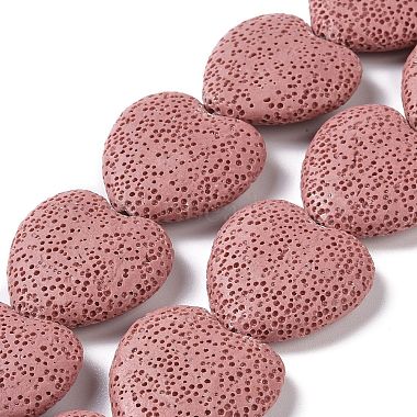 26mm Pink Heart Lava Beads