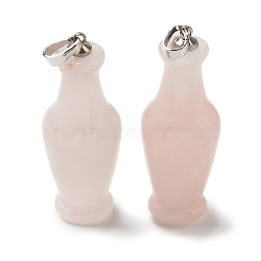 Platinum Vase Rose Quartz Pendants