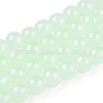 Baking Paint Imitation Jade Glass Round Bead Strands, Two Tone, Aquamarine, 6~6.5mm, Hole: 1mm(X1-DGLA-N003-6mm-08-1)