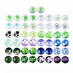 Glass Cabochons, Half Round/Dome with Clover Pattern, Mixed Color, 25mm, about 50pcs/bag(GGLA-WHC0001-05)