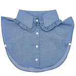 Detachable Cotton Shirt Collars, Clothes Sewing Applique Edge, DIY Garment Accessories, Steel Blue, 310x365x5mm(AJEW-WH20816-025A)
