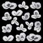 16Pcs 2Bags Polyester Clothing Patches, Flower, with Glass Beads, White, 53~82x68~120x3mm, 8pcs/bag(PATC-FG0003-83A)