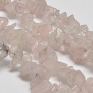 Chip Natural Rose Quartz Beads Strands, 5~8x5~8mm, Hole: 1mm, 34 inch(X-G-N0134-12)