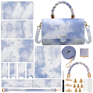DIY Imitation Leather Sew on Women's Marble Pattern Handbag Making Kits, include Needle, Screwdriver, Thread, Clasp, Lilac, Finished: 13x20x7cm(DIY-WH0320-18B)