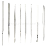 8Pcs 8 Style Stainless Steel Clay Clay Sculpture Tools Set, Stainless Steel Color, 13.3~16.1x0.3~1x0.4~0.6cm(TOOL-WH0053-70P)