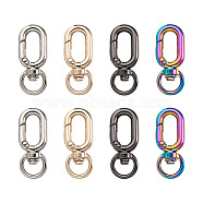 Biyun 8Pcs 4 Colors Zinc Alloy Swivel Clasps, Oval, Mixed Color, 39x16x7mm, Hole: 6x10mm, 2pcs/color(FIND-BY0001-07)