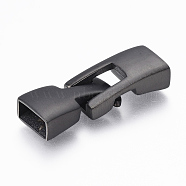 304 Stainless Steel Snap Lock Clasps, Gunmetal, 36x13x7mm, Hole: 4.5~5x10~11mm(STAS-F131-31B)