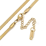 Ion Plating(IP) 201 Stainless Steel Snake Chain Necklaces for Women and Men, Real 18K Gold Plated, 17.80 inch(45.2cm)(NJEW-F322-05G)