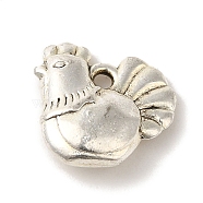Tibetan Style Alloy Charms, Cadmium Free & Lead Free, Chick, Antique Silver, 12x13x4mm, Hole: 1.5mm(TIBEP-L021-16AS)