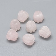 Autumn Theme Natural Rose Quartz Beads, Pumpkin, 10~11.5x9~10mm, Hole: 1.2mm(G-F637-02E)