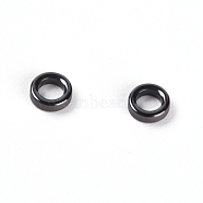 Porcelain Fishing Rod Guide Ring, Flat Round, Black, 6x2mm, Hole: 4mm(FIND-WH0076-53F)