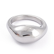 Tarnish Resistant Unisex 304 Stainless Steel Finger Rings, Round Shape, Stainless Steel Color, Size 7, 3.2~9.8mm, Inner Diameter: 17.3mm(RJEW-K233-11B-P)