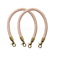 Imitation Leather Bag Handles, Rings Shaped Purse Handles, Pink, 600x10~12mm(PW-WGE6F52-04)