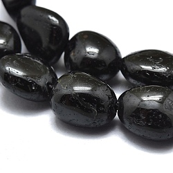 Natural Black Tourmaline Beads Strands, Tumbled Stone, Nuggets, 8~10x7~8x5~6mm, Hole: 0.8mm, about 46pcs/Strand, 15.75 inch(40cm)(X-G-O186-B-07)