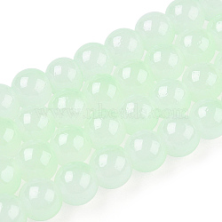 Baking Paint Imitation Jade Glass Round Bead Strands, Two Tone, Aquamarine, 6~6.5mm, Hole: 1mm(X1-DGLA-N003-6mm-08-1)
