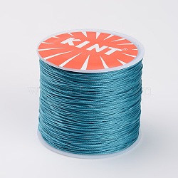 Round Waxed Polyester Cords, Twisted Cord, Dark Cyan, 0.5mm, about 115.92 yards(106m)/roll(YC-K002-0.5mm-13)