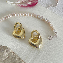 Removable Heart Pendant Hoop Earrings, Fashionable and Versatile Daily Accessories, Golden(XL7704-1)