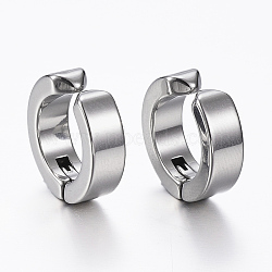 304 Stainless Steel Clip-on Earrings, Hypoallergenic Earrings, Stainless Steel Color, 13x4mm(EJEW-H351-18P)
