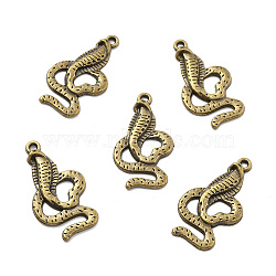 Tibetan Style Alloy Pendants, Snake, Antique Bronze, 34.5x18x2mm, Hole: 2.2mm(PALLOY-P267-25AB)