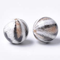 Printed Acrylic Beads, Round, Navajo White, 20x19mm, Hole: 2.5mm(X-MACR-T024-40A)