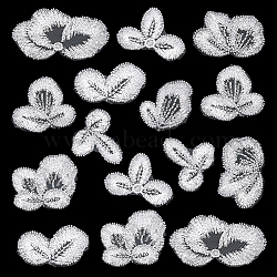 16Pcs 2Bags Polyester Clothing Patches, Flower, with Glass Beads, White, 53~82x68~120x3mm, 8pcs/bag(PATC-FG0003-83A)