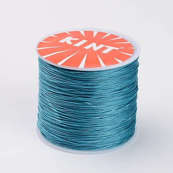 Round Waxed Polyester Cords, Twisted Cord, Dark Cyan, 0.5mm, about 115.92 yards(106m)/roll
