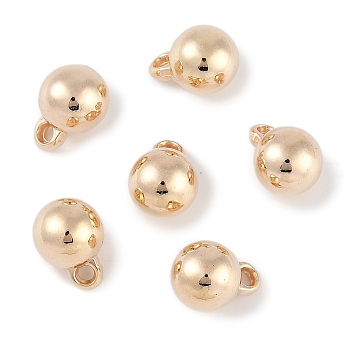 CCB Plastic Charms, Round, Light Gold, 13x9.5mm, Hole: 2mm