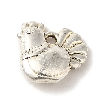 Tibetan Style Alloy Charms, Cadmium Free & Lead Free, Chick, Antique Silver, 12x13x4mm, Hole: 1.5mm