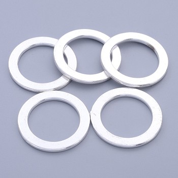 Tibetan Style Linking Rings, Circle Frames, Lead Free & Cadmium Free & Nickel Free, Donut, Silver Color Plated, about 28.5mm long, 28.5mm wide, 2mm thick, hole: 20.5mm.