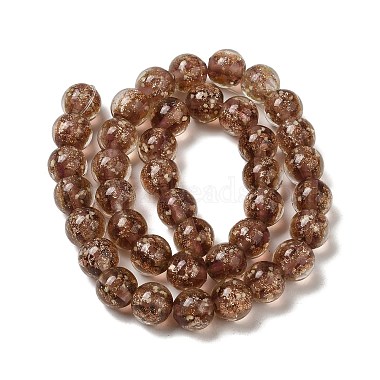 Chapelets de perles vernissées de sable d'or manuels(LAMP-P051-L06-10mm)-2