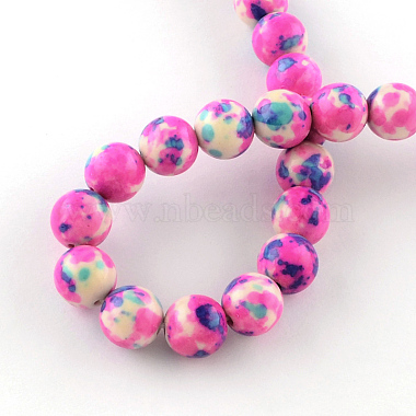 Dyed Natural Ocean White Jade Round Bead Strands(X-G-R295-6mm-10)-2