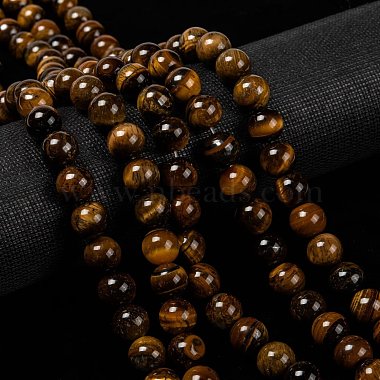 Grade ab naturelle perles rondesoeil de tigre brins(X-G-O047-02-10mm)-4
